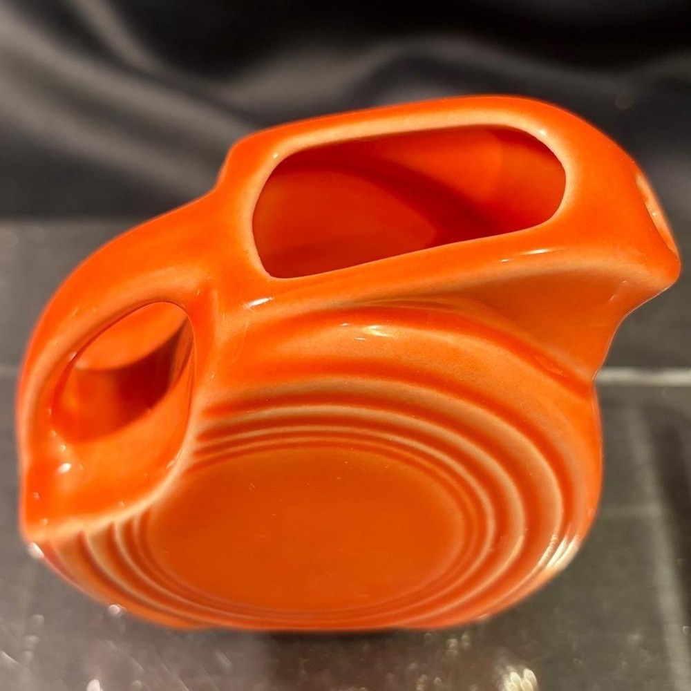 Fiesta HLC USA Poppy Orange Ceramic Disc Pitcher Mini Creamer Art Deco Ring